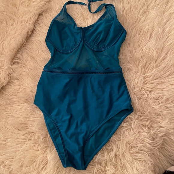 Ted Baker Scallop Mesh Swimsuit - Picture 2 of 7